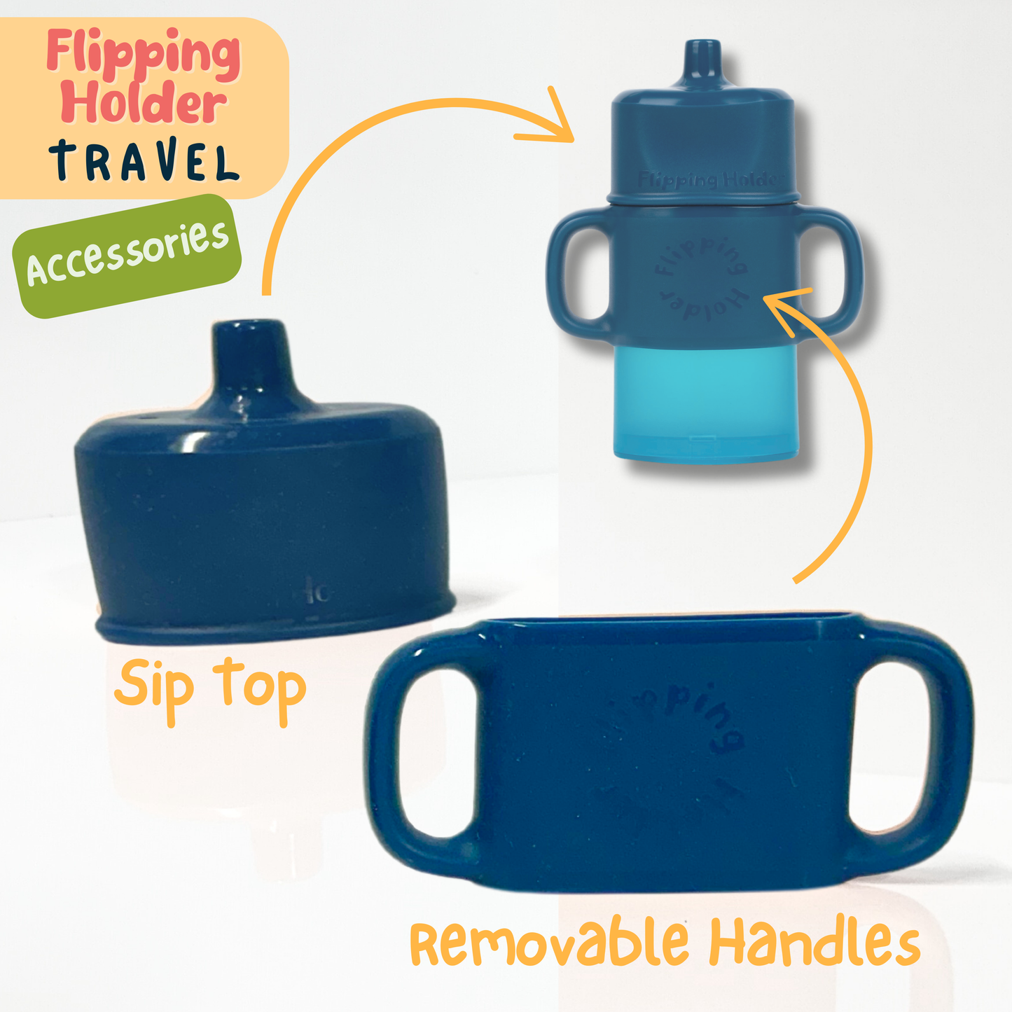 HANDLES & SIP TOP for Flipping Holder TRAVEL