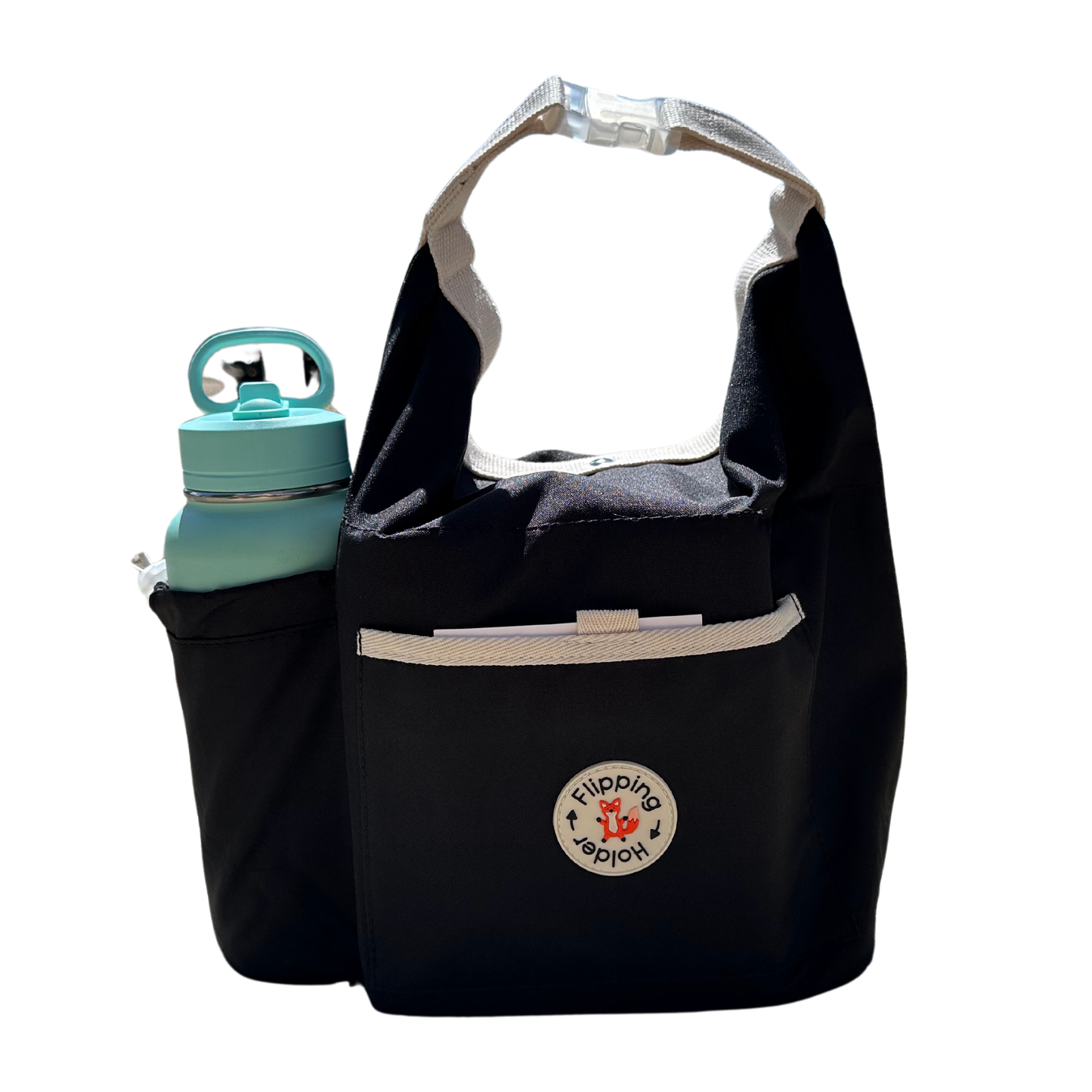 Thermal Tote with Bottle Pocket | easy carry-all bag, clip handle for convenient attachment