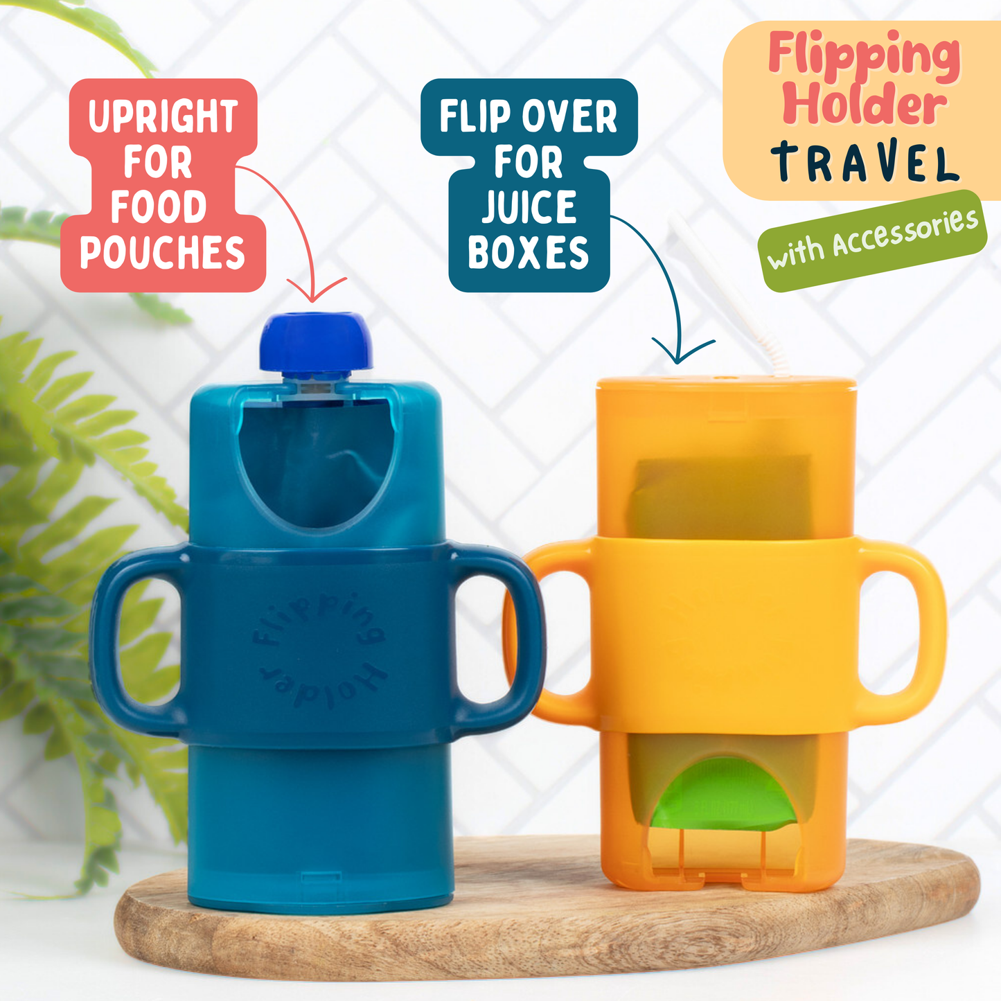 Flipping Holder TRAVEL with HANDLES & SIP TOP