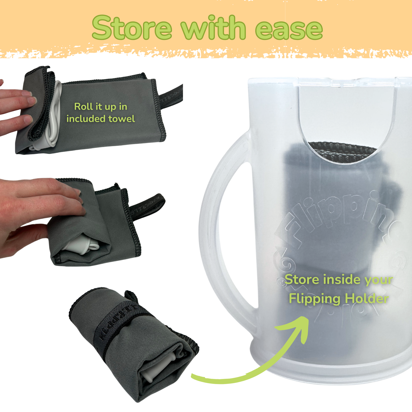 Flipping Holder DELUXE with lid PLUS SIP TOP